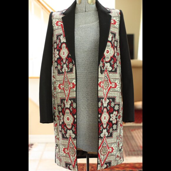J. CREW Collection Tapestry Wool and Silk Over Coat